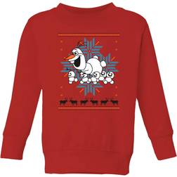 Disney Kids Disney Frozen Olaf & Snowmen Christmas Sweatshirt - Red