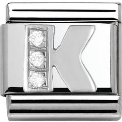 Nomination Composable Classic Link Letter K Charm - Silver/White