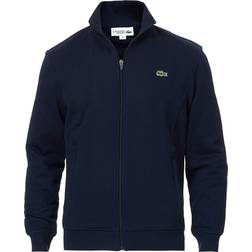 Lacoste Cotton Blend Fleece Zip Sweatshirt - Navy Blue