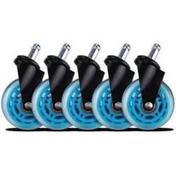 L33T 3 Inch Universal Blue Gaming Chair Casters - 5 Pieces
