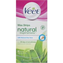 Veet Natural Inspirations Wax Strips with Aloe Vera for Normal Skin 20-pack