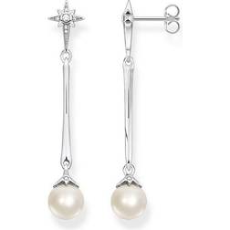 Thomas Sabo Pearl Star Earrings - Silver/Pearl/Transparent