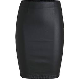 Pieces Coated Mini Skirt - Black