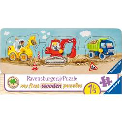 Ravensburger My First Wooden Puzzles Construction Site Vehicles 3 Pieces