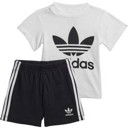 adidas Infant Trefoil Shorts Tee Set - White/Black (FI8318)