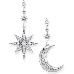 Thomas Sabo Royalty Star & Moon Earrings - Silver/Transparent