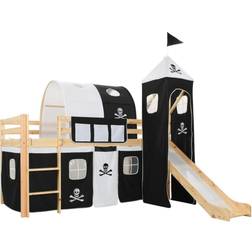 vidaXL Children's Loft Bed with Slide & Ladder 38.2x81.9"