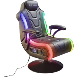 X-Rocker Rainstorm RGB 2.1 Audio Pedestal Gaming Chair - Black