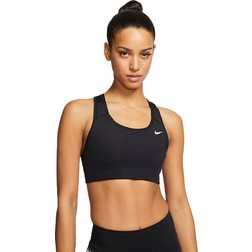 Nike Dri-Fit Swoosh Non-Padded Sports Bra - Black/White