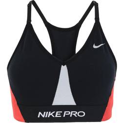 Nike Pro Dri-FIT Indy Women - Black/Light Smoke Gray/Chile Red/Metallic Silver