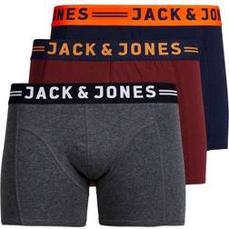 Jack & Jones Boy's Logo Trunks 3-pack - Red/Dark Grey Melange (12149294)
