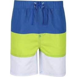 Regatta Kid's Shaul III Swim Shorts - Nautical Blue Electric Lime