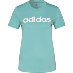 adidas Women's Loungewear Essentials Slim Logo T-shirt - Mint Ton/White