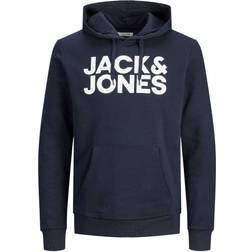 Jack & Jones Logo Decorated Hoodie - Blue/Navy Blazer