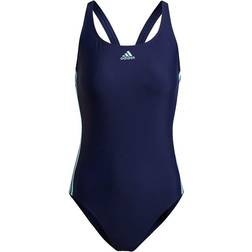 adidas Women's SH3.RO Classic 3-Stripes Swimsuit - Team Navy/Pulse Aqua
