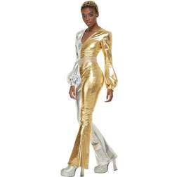 Smiffys 70's Super Chic Costume Gold & Silver