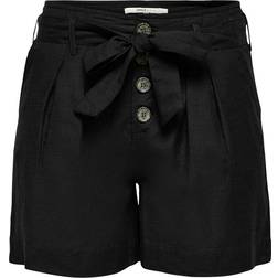 Only High Waist Belt Shorts - Black