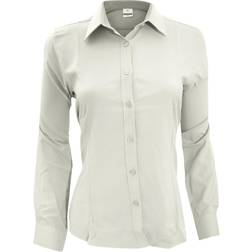 Henbury Ladies Wicking Long Sleeve Work Shirt - White