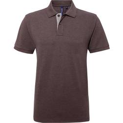 ASQUITH & FOX Classic Fit Contrast Polo Shirt - Charcoal/Heather
