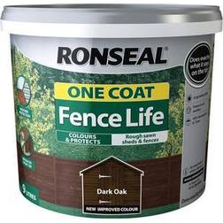Ronseal One Coat Fence Life Wood Paint Dark Oak 9L
