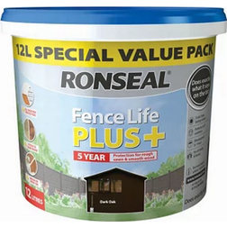 Ronseal Fence Life Plus Wood Paint Dark Oak 12L