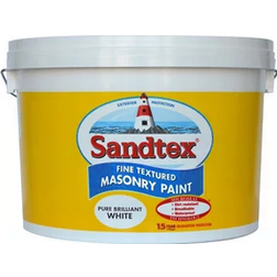 Sandtex Fine Textured Masonry Concrete Paint Pure Brilliant White 10L