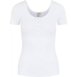 Pieces Kitte Ribbed Short Sleeved Top - Bright White