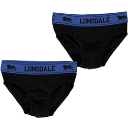 Lonsdale Junior Boy's Briefs 2-pack - Black/Blue
