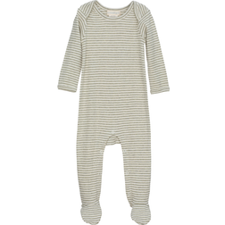 Serendipity Baby Suit Stripe - Feet Sage