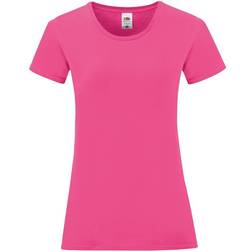 Fruit of the Loom Women's Iconic T-Shirt - Fuchsia Pink