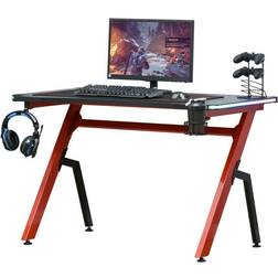 Homcom Ergonomic RGB Gaming Desk - Black/Red