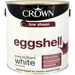 Crown Eggshell Wood Paint, Metal Paint Pure Brilliant White 0.75L