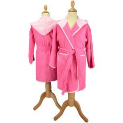 A&R Towels Kid's Hooded Bathrobe - Pink/Light Pink