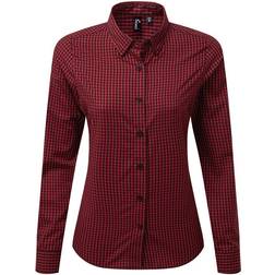 Premier Women's Maxton Check Long Sleeve Shirt - Black/Red