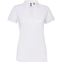 ASQUITH & FOX Women's Short Sleeve Performance Blend Polo Shirt - White