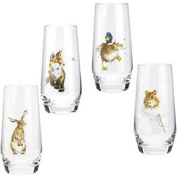 Wrendale Designs Assorted Country Animals Hiball Drinking Glass 55cl 4pcs