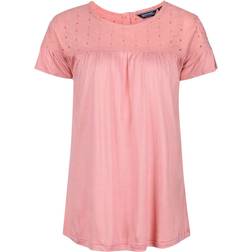 Regatta Abitha Short Sleeved Broiderie T-shirt - Chalk Blush