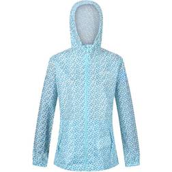 Regatta Women's Printed Pack-It Waterproof Jacket - Cool Aqua Edelweiss