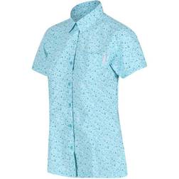 Regatta Women's Mindano V Short Sleeved Shirt - Cool Aqua Edelweiss