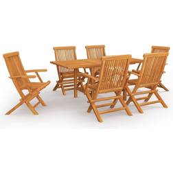 vidaXL 3059596 Patio Dining Set, 1 Table incl. 6 Chairs