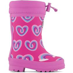 Hatley Sherpa Lined Rain Boots - Twisty Rainbow Hearts