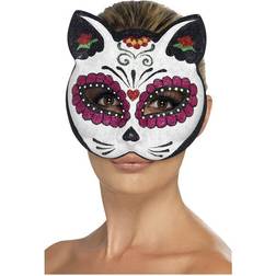 Smiffys Sugar Skull Cat Glitter Eyemask
