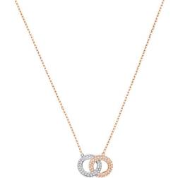 Swarovski Circular Stone Necklace - White/Rose/Gold Plated