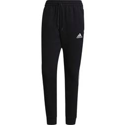 adidas Essentials Fleece Tapered Cuff 3-Stripes Joggers Pant - Black/White