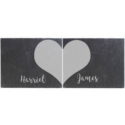 Personalised Two Hearts Slate Coaster 2pcs
