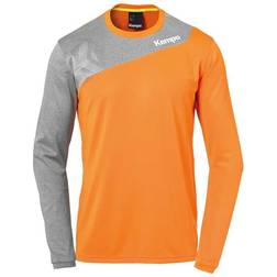 Kempa Core 2.0 Long Sleeve T-shirt - Fresh Orange/Dark Grey Melange