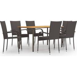 vidaXL 3072494 Dining Set, 1 Table inkcl. 6 Chairs