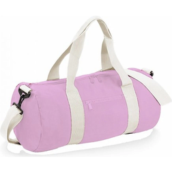BagBase Plain Varsity Duffle Bag - Classic Pink/White