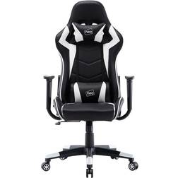 Neo Adjustable Swivel Recliner Leather Racing Gaming Chair - Black/White