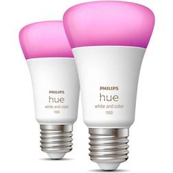 Philips Hue White & Color LED Lamps 9W E27 2-pack